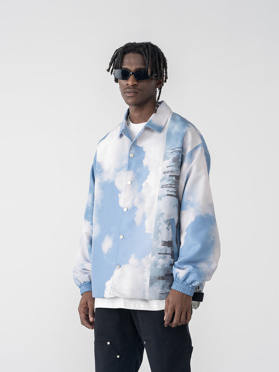 Clouds Printed Coach Jacket