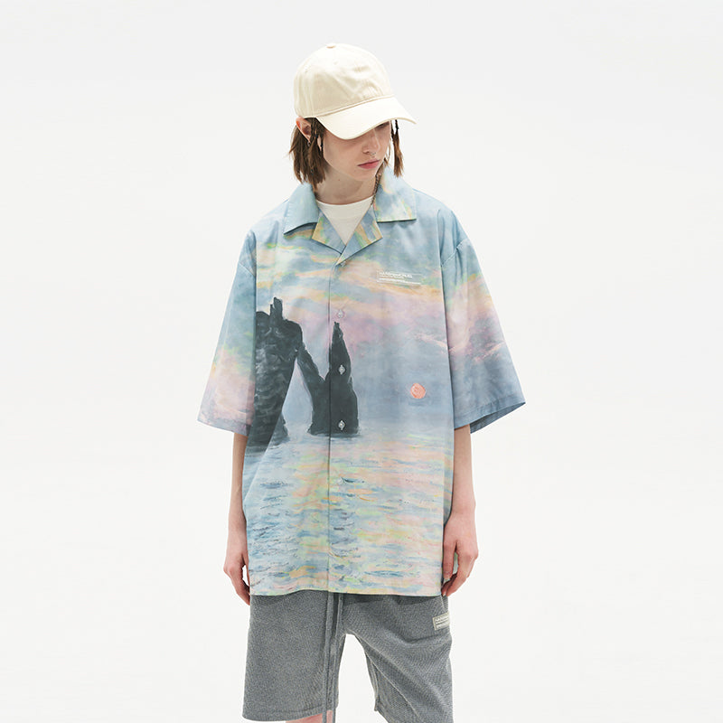Impressionist Sunset Oil Painting Shirt