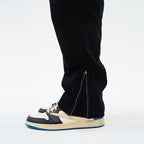 Micro Flared Zipper Corduroy Trousers