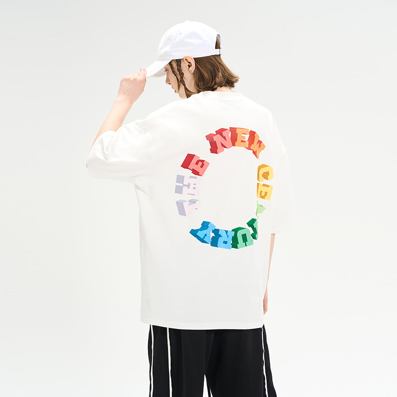 3D Rainbow Ring Printed Tee