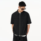 Deconstructed Pleated Zipper Shirt