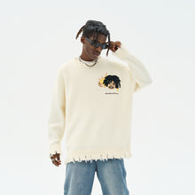 Load image into Gallery viewer, Cartoon Face Distressed Sweater
