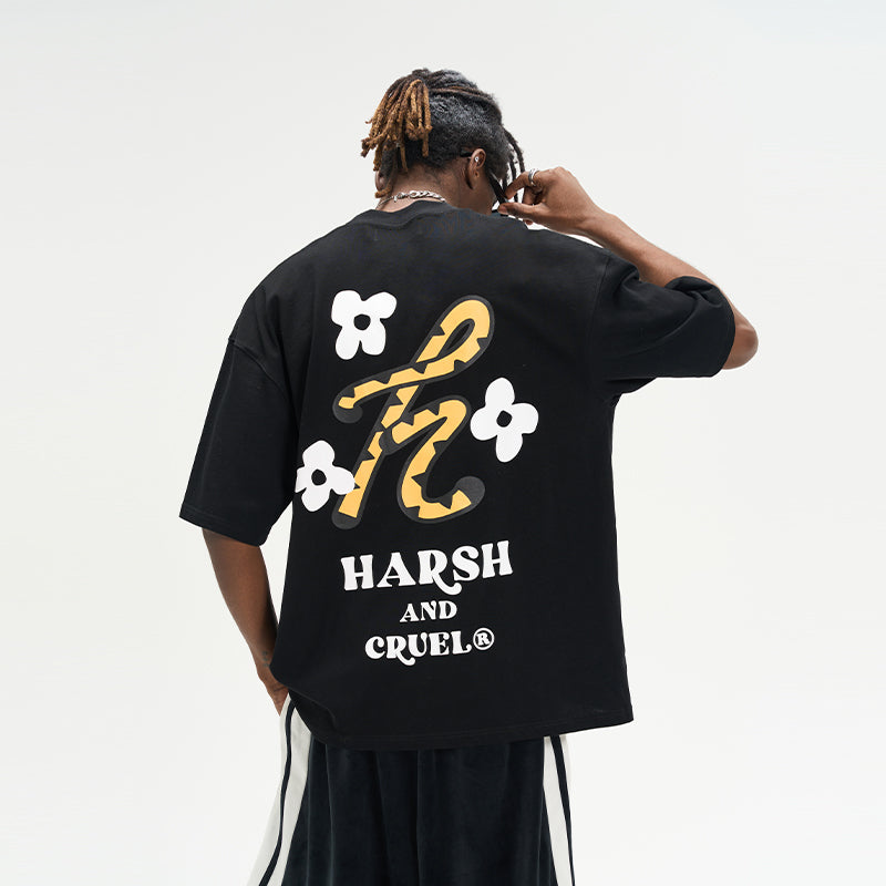 Handpainted Flowers Logo Printed Tee