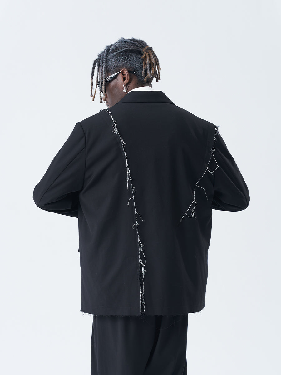 Detachable Chain Deconstructed Suit Jacket