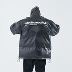 Pockets Leather Down Jacket