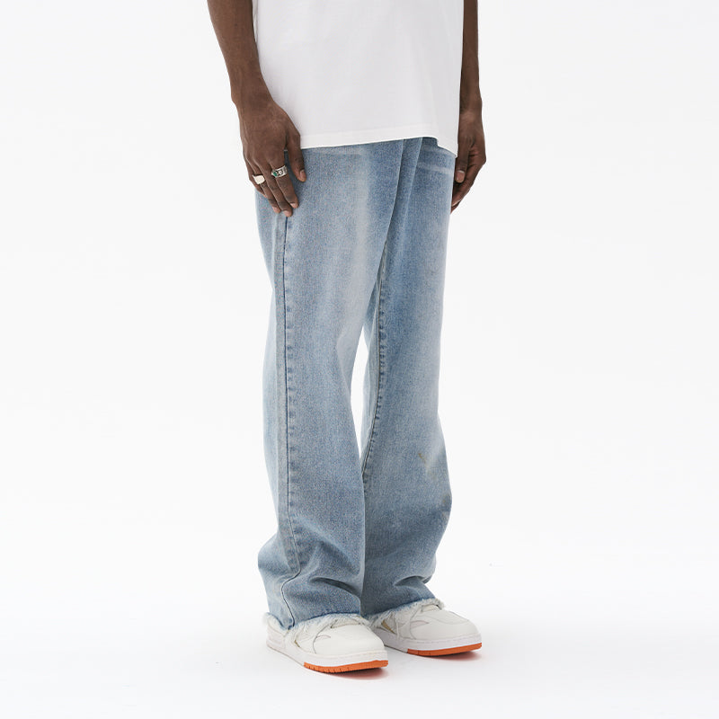 Distressed Loose Flared Denim