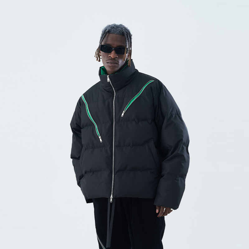 Zipper Layer Down Jacket