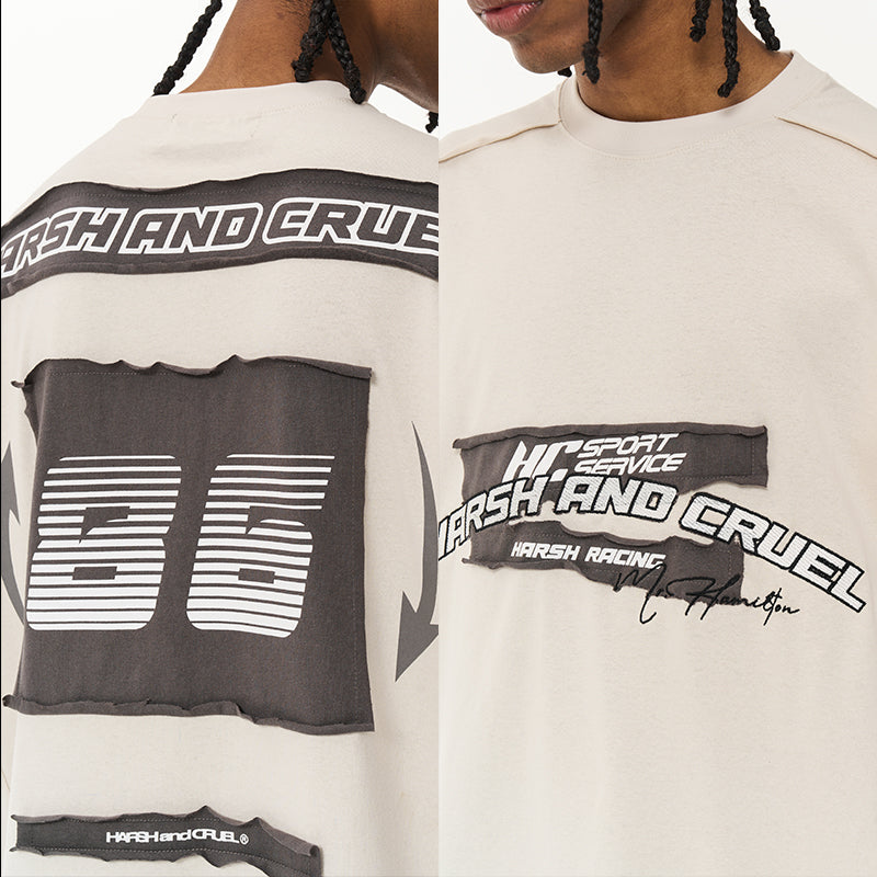 3D Embroidered Patches Logo Racing Tee