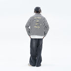 Checkerboard Printed Zipper Jacket