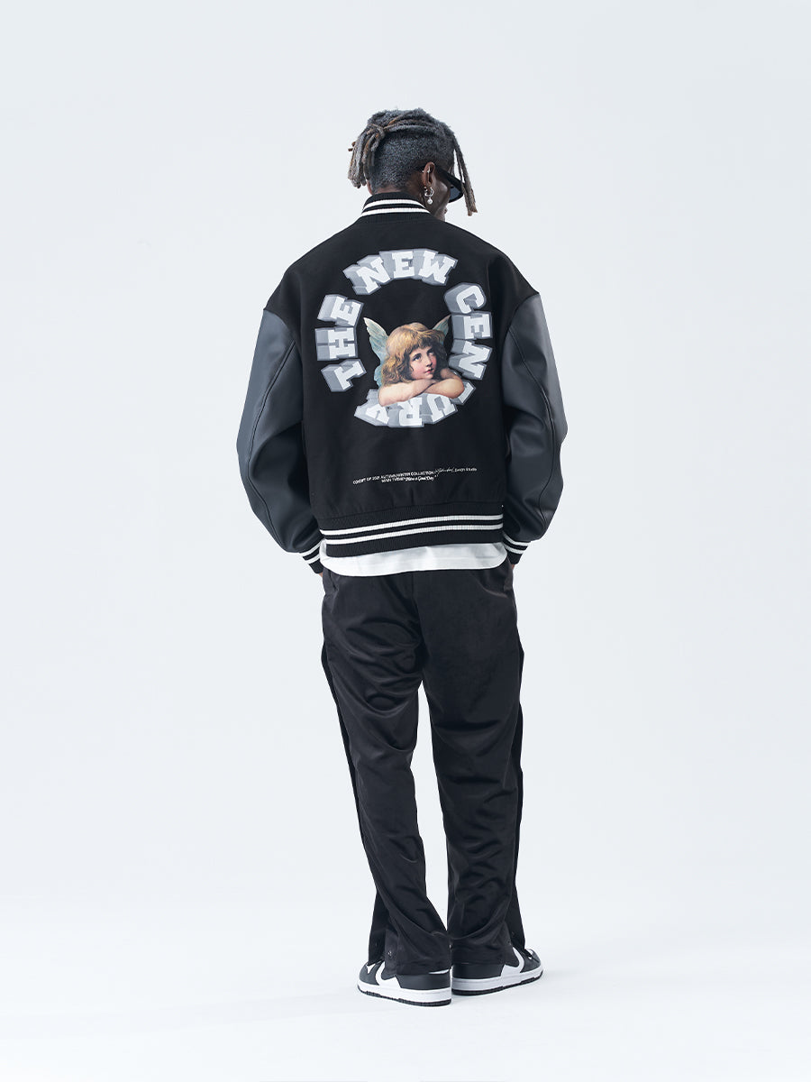 3D Angel Ring Varsity Jacket