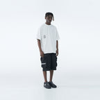 PVC Stitching Pleated Cargo Shorts