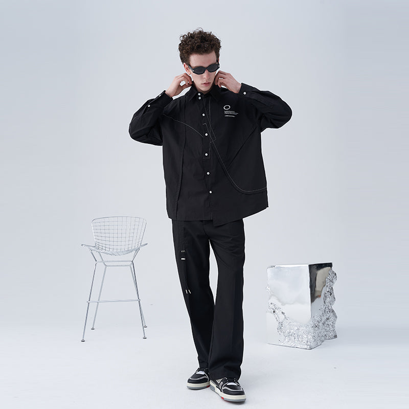 Irregular Layered Logo Shirt