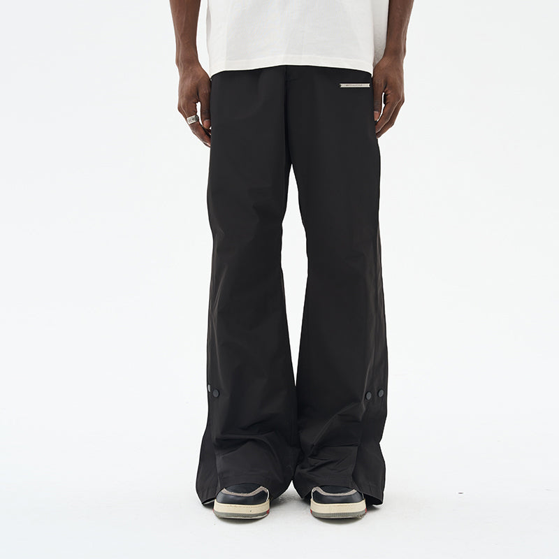 Wide Leg Buttons Flared Trousers