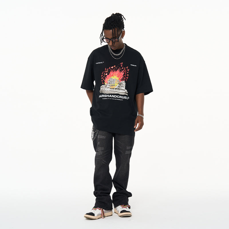 House On Flame Printed Tee