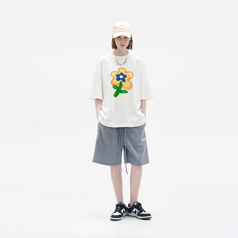 Handpainted Flower Printed Tee