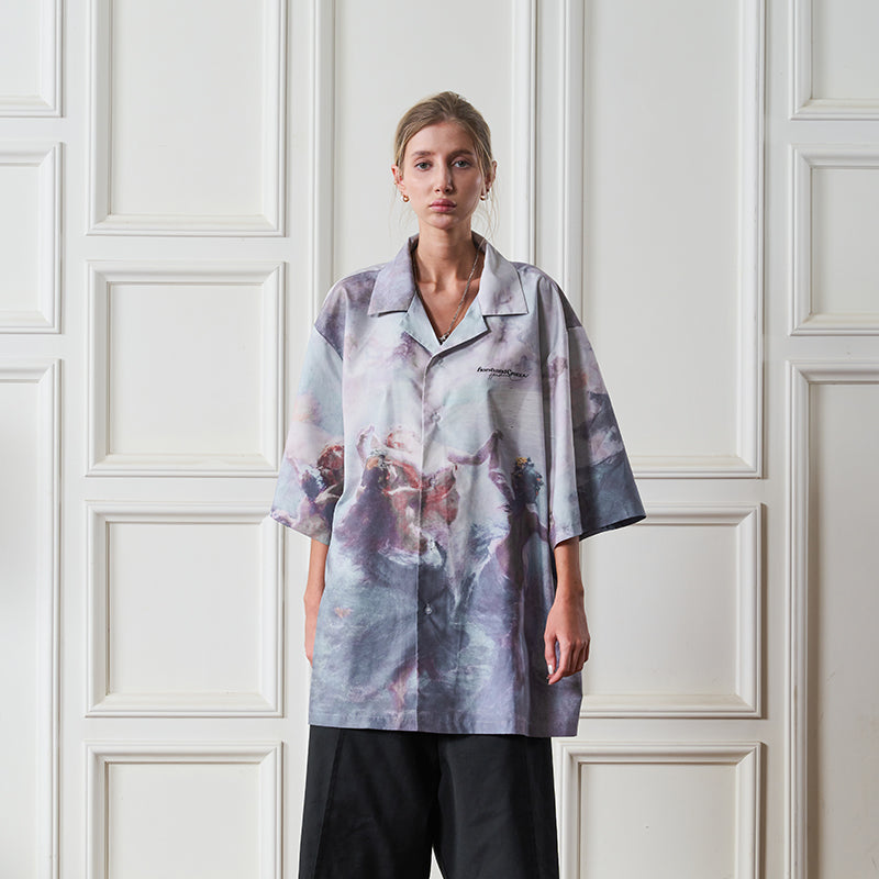 Dancing Circle Full Print Cuban Shirt
