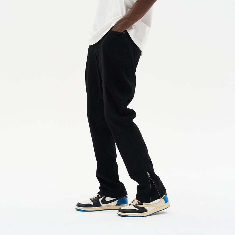 Casual Zipper Flared Denim