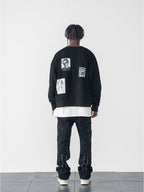 Zipper Patch Flared Trousers