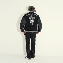Load image into Gallery viewer, Religious Cross Embroidered Varsity Jacket
