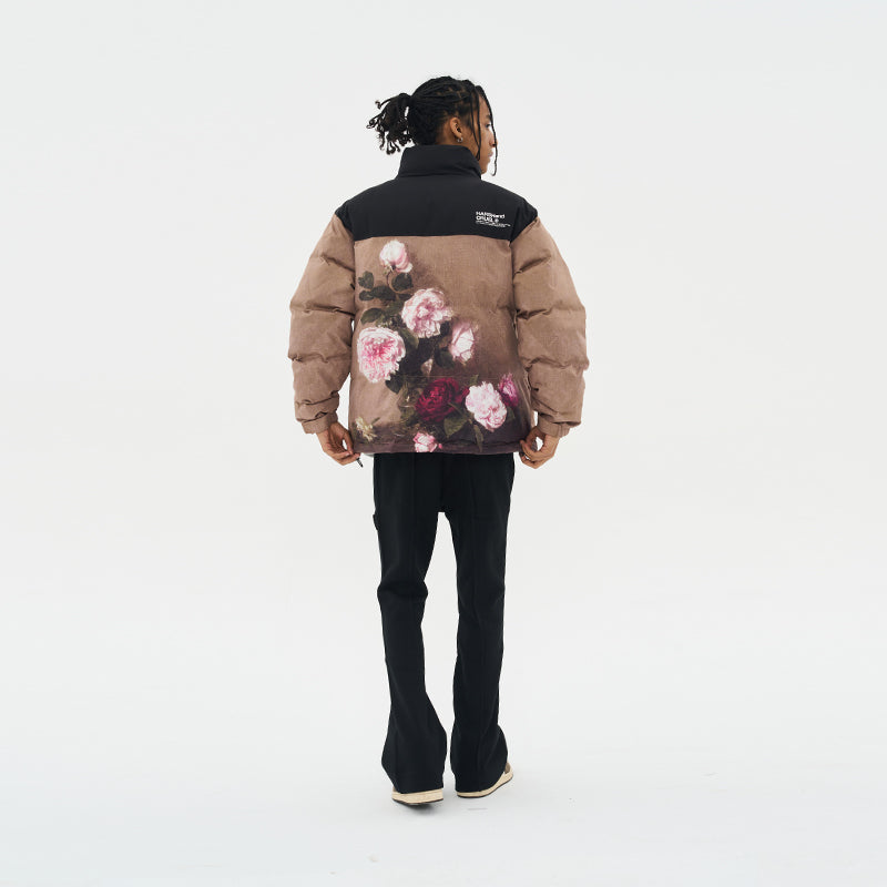 Vintage Oil Painting Printed Down Jacket