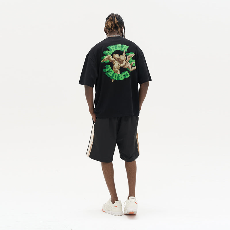 3D Logo Ring Angels Statue Printed Tee