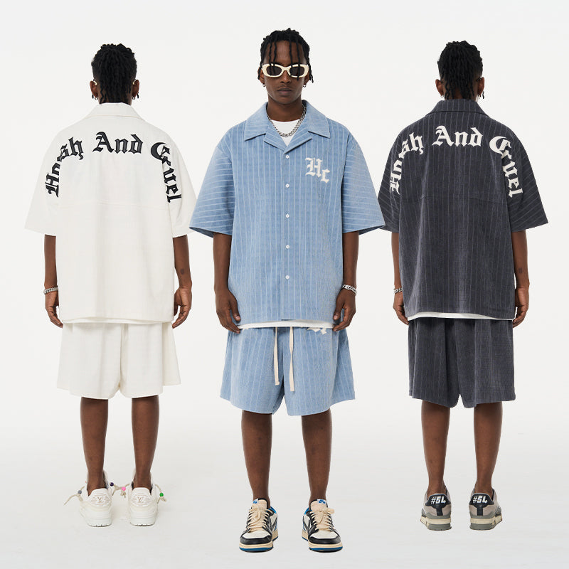 Gothic Logo Checkered Cuban Shirt