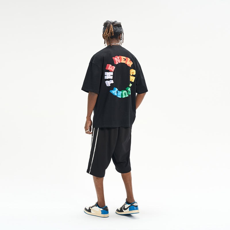 3D Rainbow Ring Printed Tee