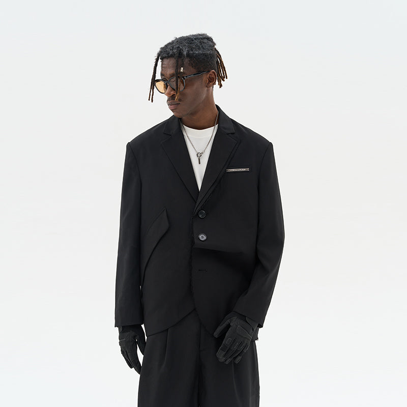 Asymmetric Pocket Deconstructed Suit jacket