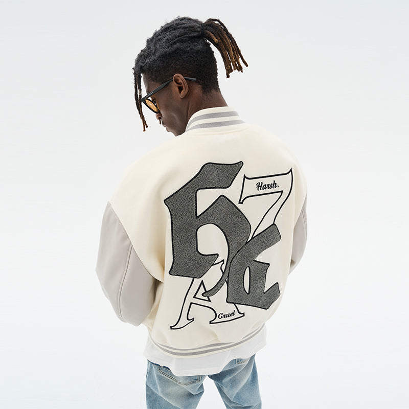 Goth Font Embroidered Varsity jacket
