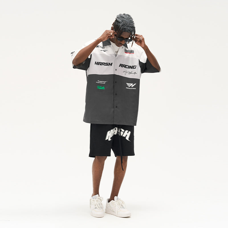 Colorblock Logo Racing Printed Shirt