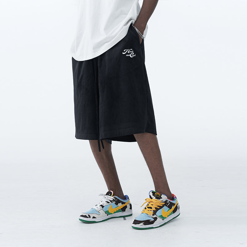 Embroidered Broken Heart Velvet Shorts