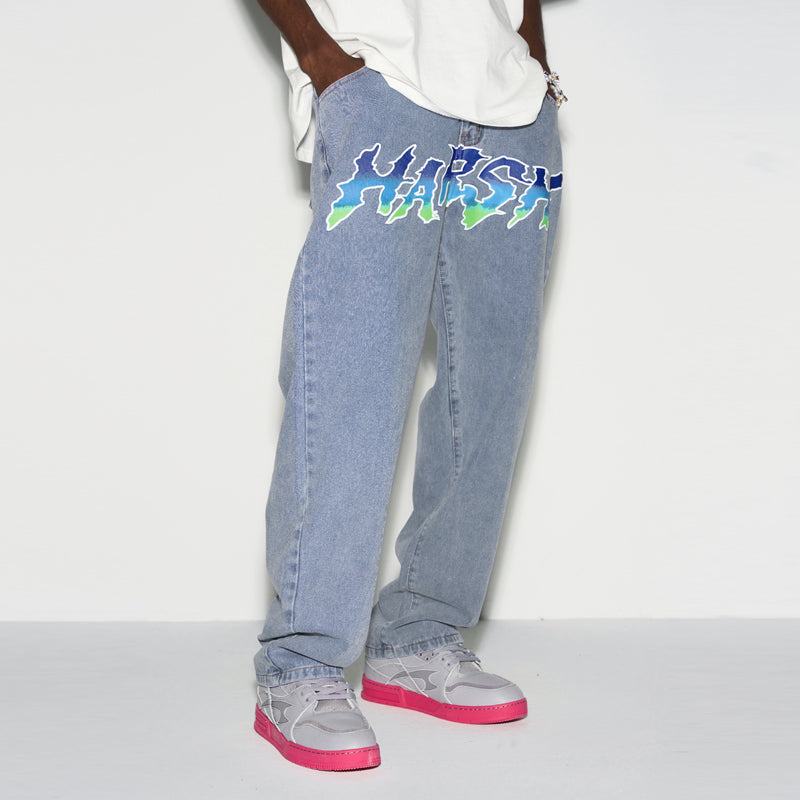 Gradient Logo Loose Denim