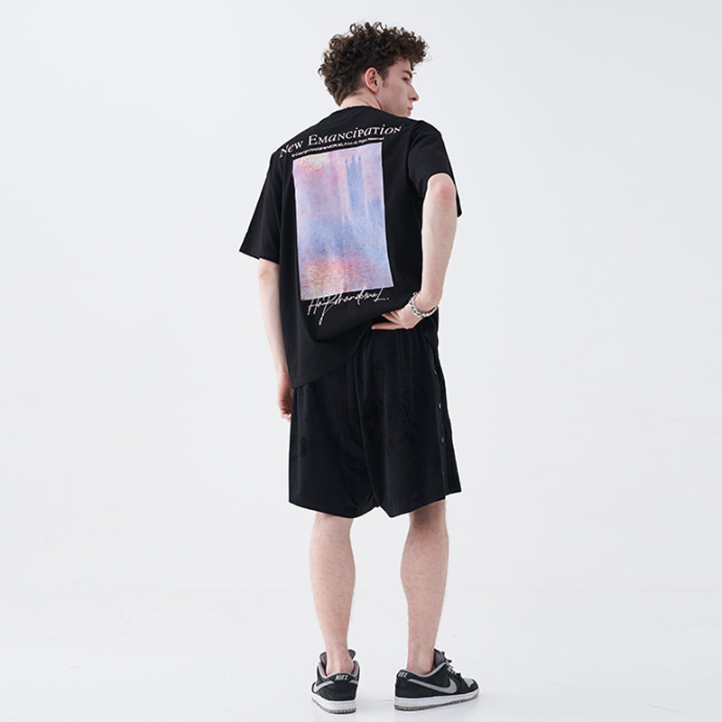 Monet Oil Painting Sunset Tee