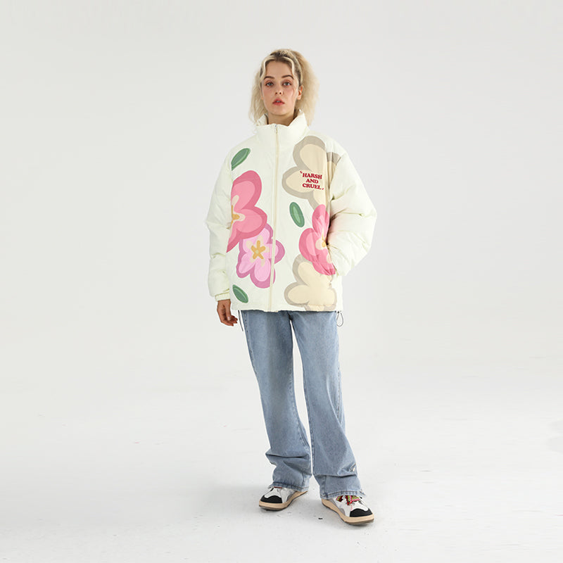 Cartoon Flowers Down Jacket