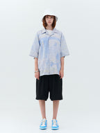 Monet Oil Painting Charing Cross Bridge Cuban Shirt