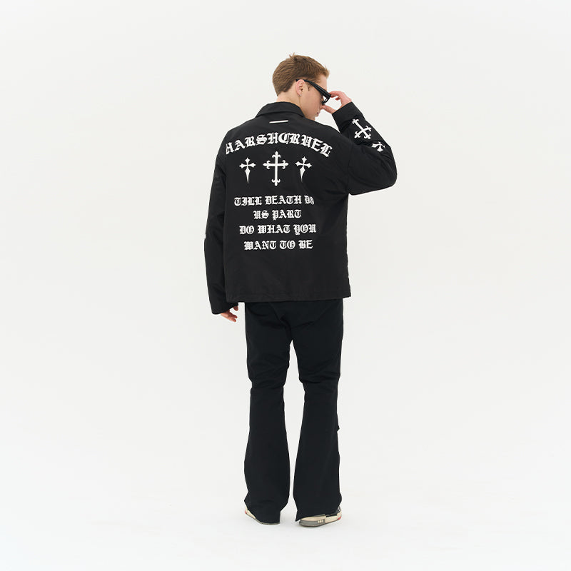 Gothic Crosses Printed L/S Shirt