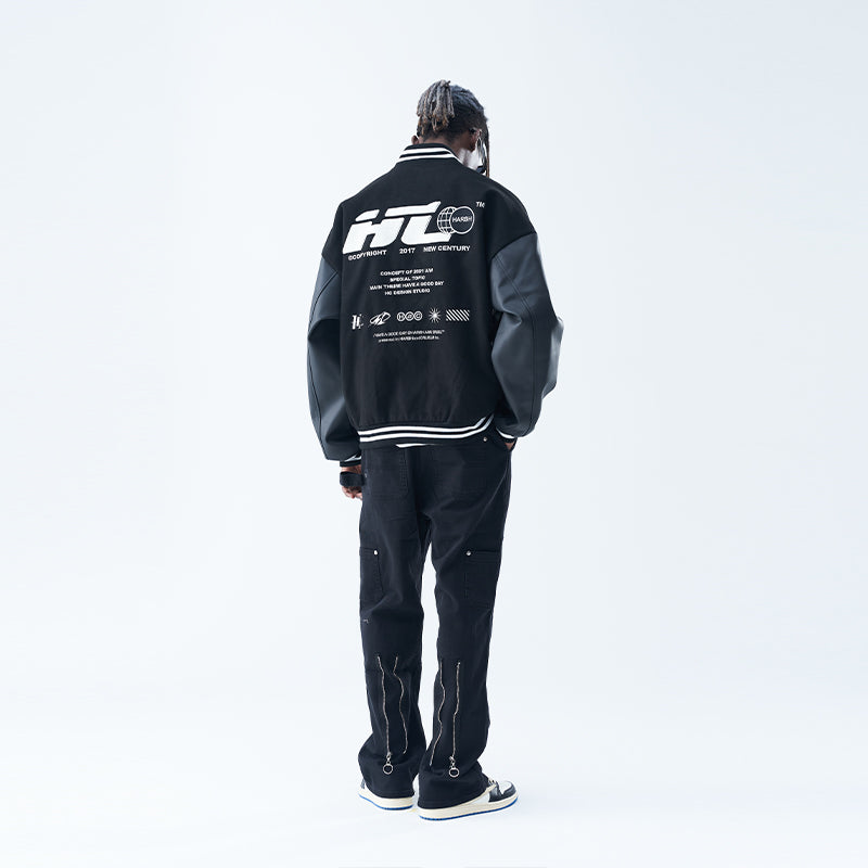 Embroidered Logo Varsity Jacket