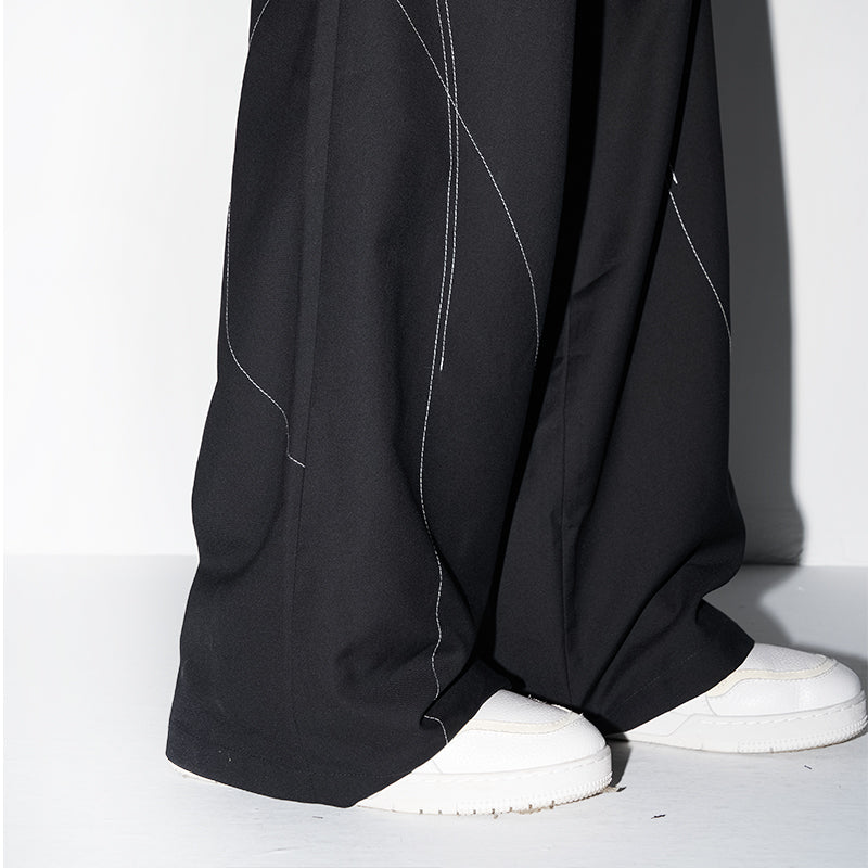Deconstructed Asymmetric Nylon Pants