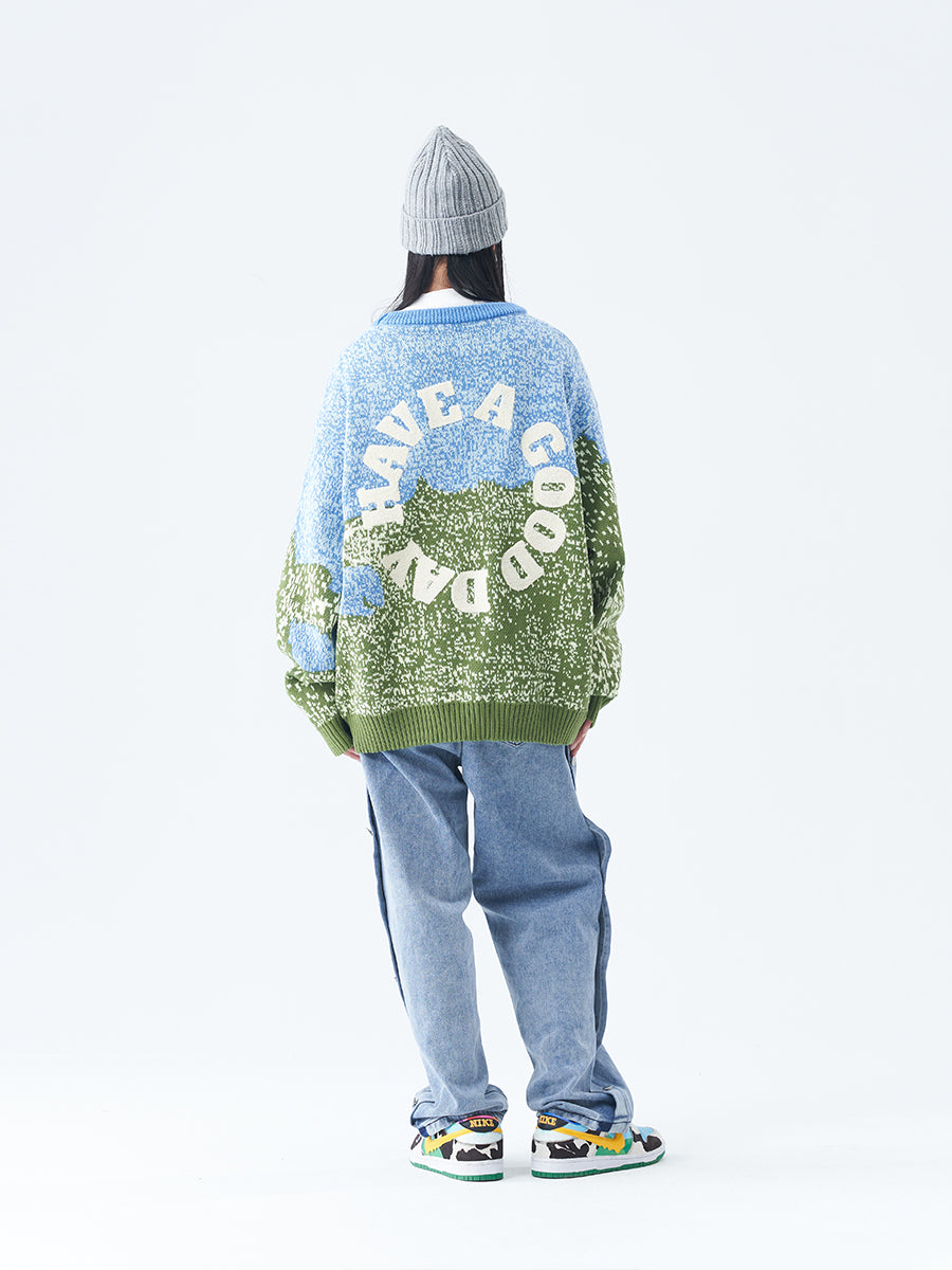 Monet Oil Painting Full Print Sweater