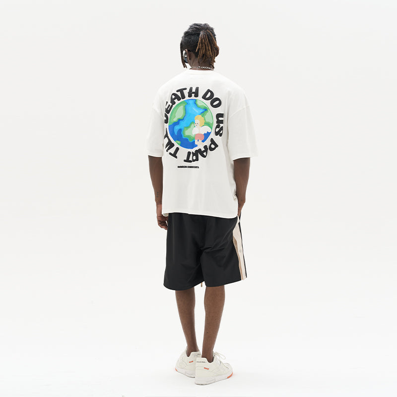 Slogan Ring Handpainted Earth Printed Tee