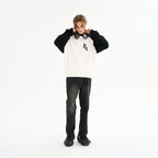 Colorblock Sleeves Gothic Logo Hoodie