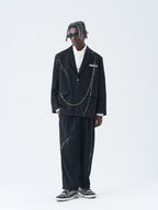 Detachable Chain Deconstructed Suit Jacket