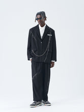Load image into Gallery viewer, Detachable Chain Deconstructed Suit Jacket

