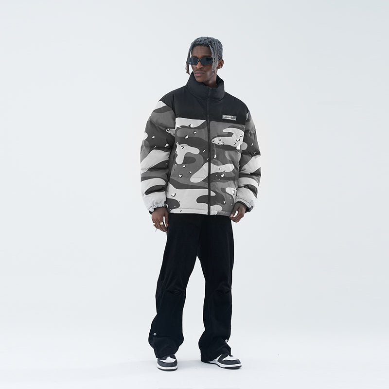 Camouflage Print Down Jacket