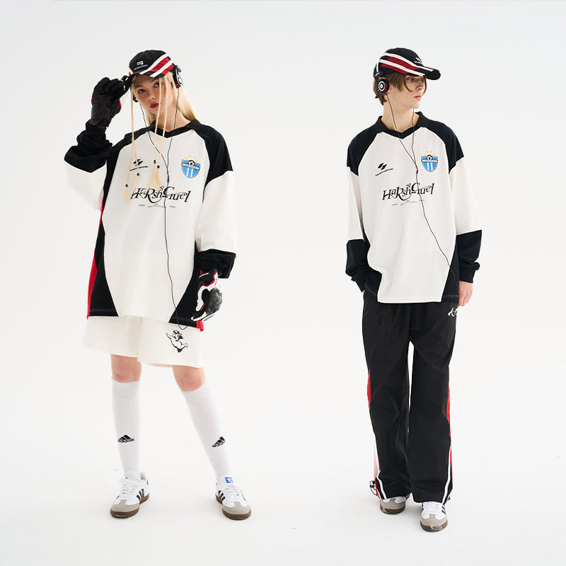 Retro Stitching Two Pieces L/S Jersey