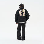Handpainted Cartoon Flowers Logo Ring Down Jacket