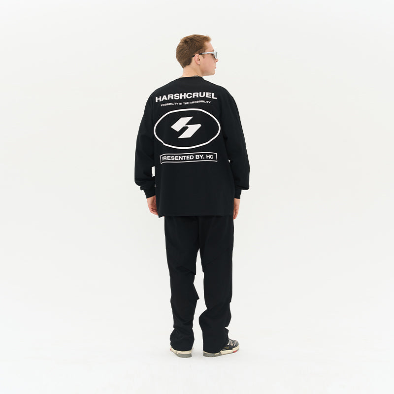 Harsh Logo Round Neck L/S Tee
