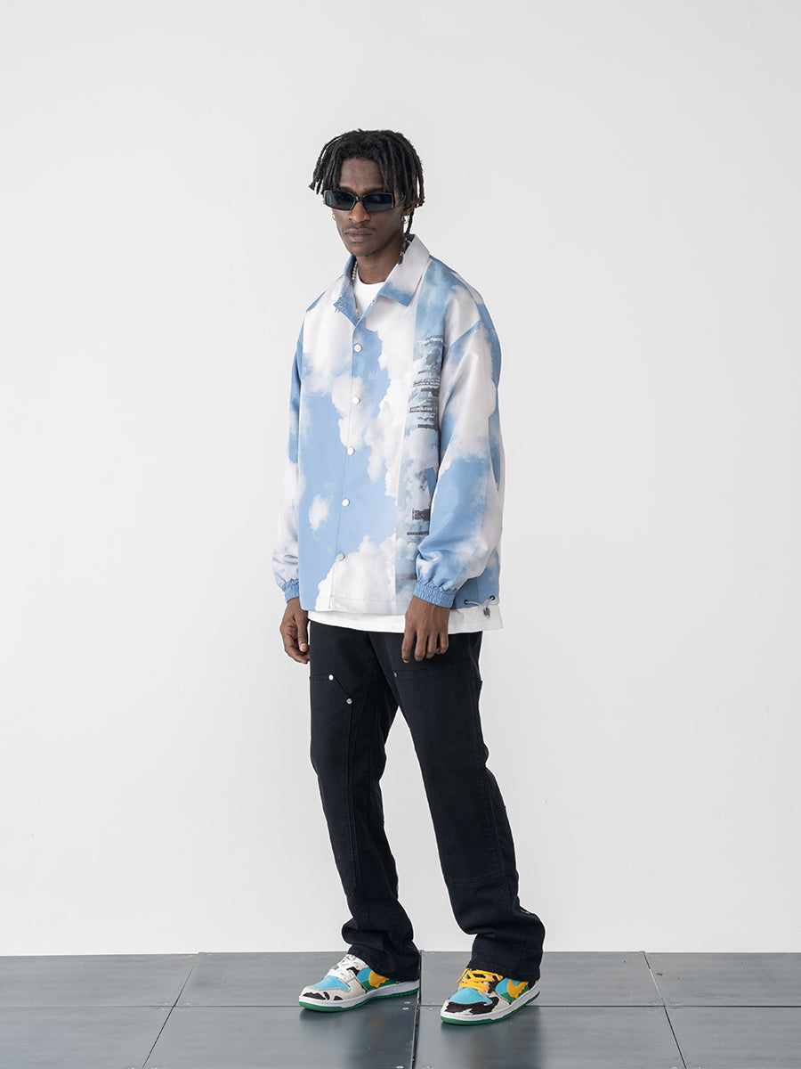 Clouds Printed Coach Jacket