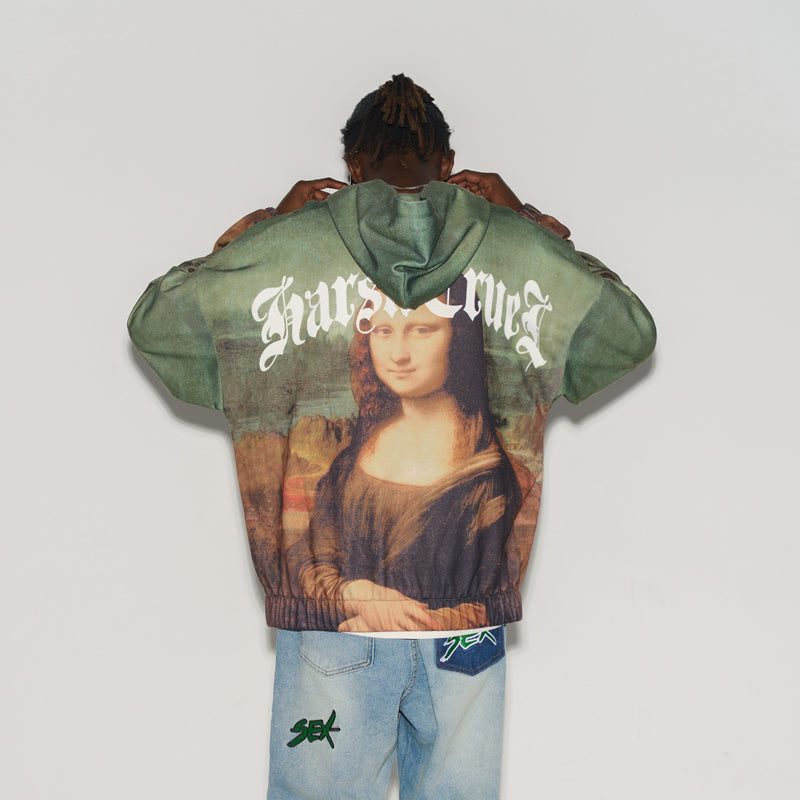 Gioconda Gothic Logo Full Print Hoodie