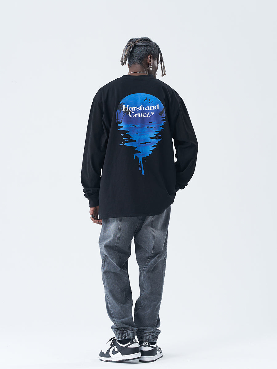 Beach Sunset Print L/S tee